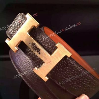Hermes Brown Leather Belt with 'H' buckle - Buy Replica
